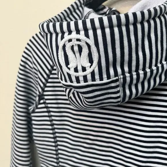 lululemon athletica Black & White Striped Scuba Hoodie - Picture 4 of 5